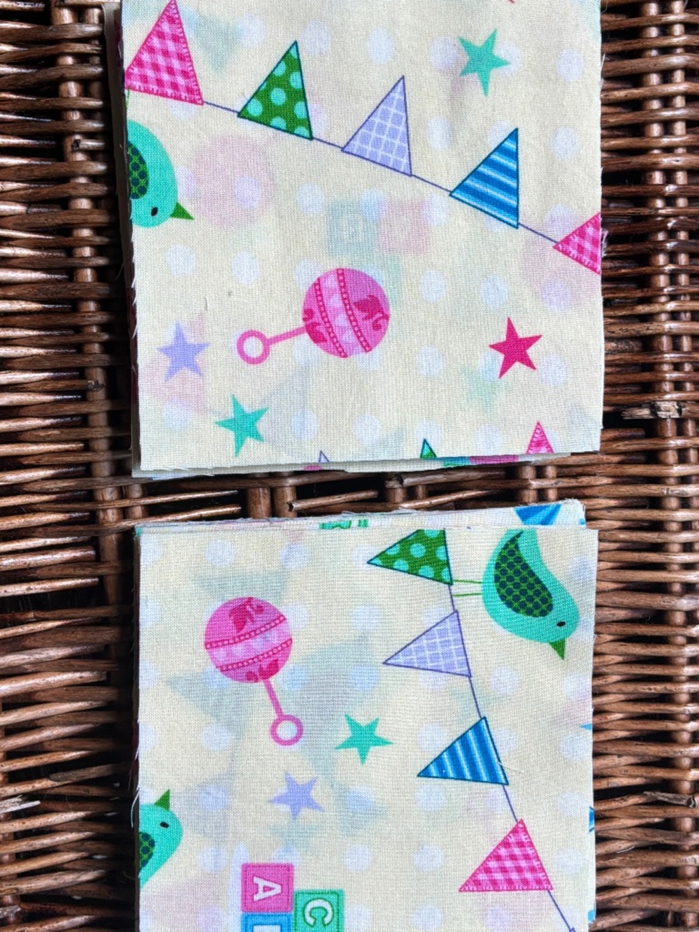 5" Inch Quilt Squares Baby Shower Theme 42 Count